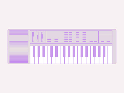 Casio SK-1 80s icon illustration keyboard minimal pastel retro synth vector