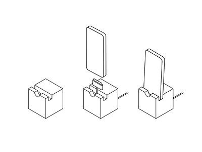 Woodle ³ Explained charger cradle cube drawing explained line orthogonal phone schematics tablet vector woodle