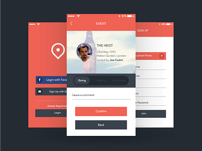 Events and Sign Up Screen app clean design events ios login minimalist ui ux