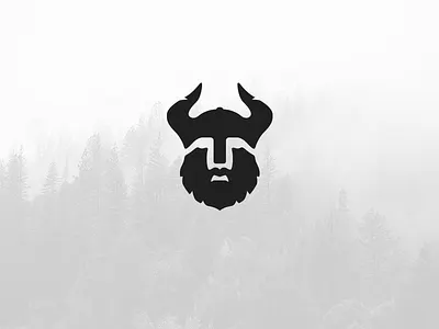 Viking beard horns identity illustration jakob treml logo logomark mark simple vector viking