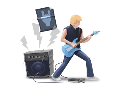 Hard Rock guitar hard rock icon illustration low poly music polygon