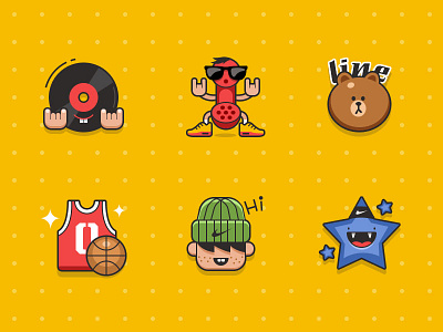 cute basketball boy cartoon cute line music phone select star