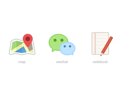 some icons icon map notebokk ui wechat