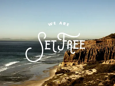 Set Free beach design hand lettered mark ocean type typography