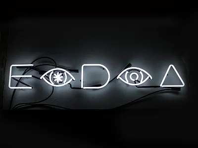 EIDIA NEON art design eyes light neon typography