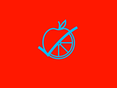 Eat Right apple blue check mark color food illustration red