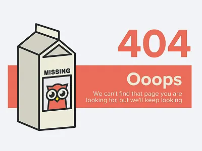 wwwhere.io 404 404 milk carton orange owl