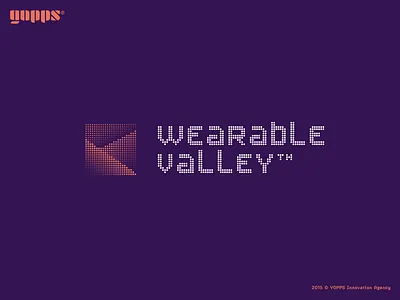 Wearable Valley branding branding community display type dots internet of things logo orange purple tech valley wearables