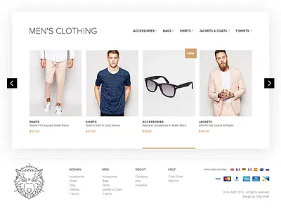 Ex-Wolf, Clothing store, slider clothing fasion market sell shop slider web wolf