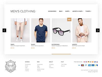 Ex-Wolf, Clothing store, slider clothing fasion market sell shop slider web wolf