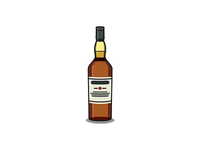 Caol Ila alcohol bottle drink icon illustration vector whiskey whisky