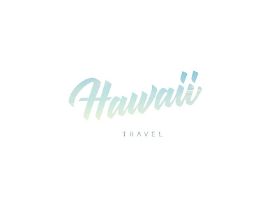 Hawaii Travel brush calligraphy clean hand drawn hawaii lettering script simple sky surfing travel typography