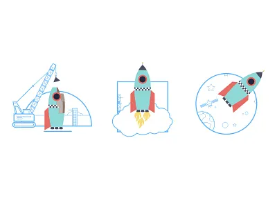 Web illustration applied flat illustration linear vector