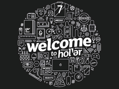 Welcome black circle icon illustration monotone welcome white