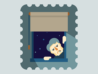 Orson desperate flat illustration illustrator miguelcm night voyeur window wip