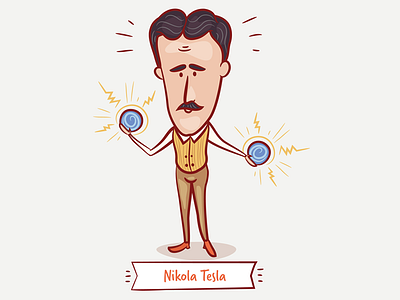 Tesla character cute drawing illustration science scientist spring sweet