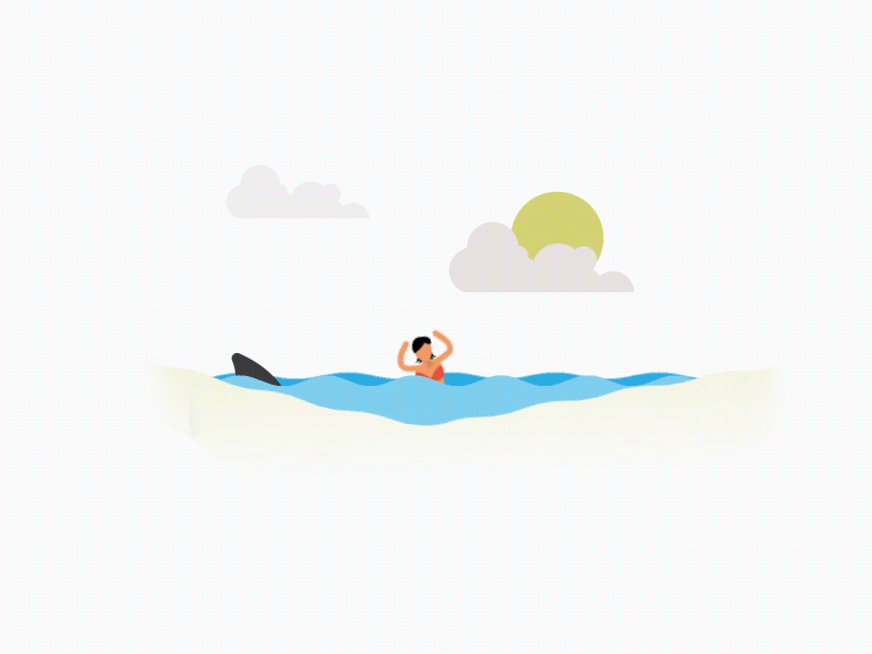 Shark Attack! after effects animation character animation danger flat graphics motion graphics shark