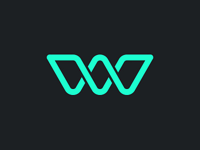 V/W Logo Mark branding communication connection logo wire