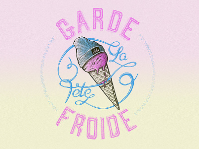 // Artwork Garde La Tete Froide // artwork draw handmade icecream illustration lettering letters street type