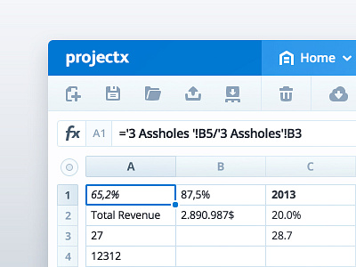 Project X - Spread Sheet baby blue blue editing icons spread sheet table tool bar