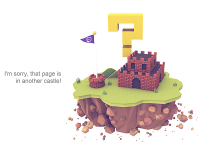 404 Page 3d 404 c4d castle cinema 4d grass island mario pole question mark render twitch