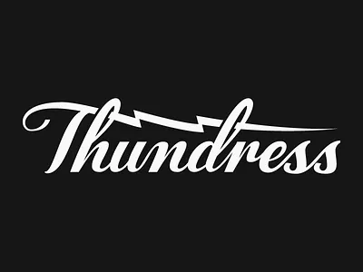 Thundress lettering logo script typography vector