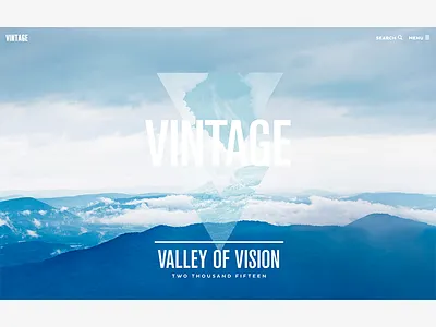 Vintage 2015 | Web landing screen photography web design