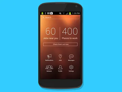 Js08 android data home screen job search stats ui ux