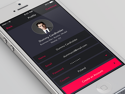 Profile app bank design finance interface ios kit mobile monitize profile ui ux