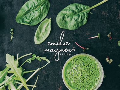 EM Living branding life logo mark nature nourish smoothie