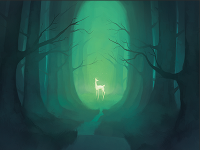 Deer animals creature deer forest illustration nature trail wildlife woods