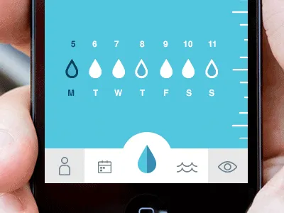Hydr8 blue design icons ruler tear ux ux design water