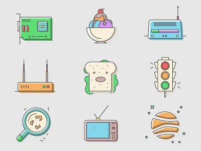 Happycons - 40 Free icons color free freemium icons illustration