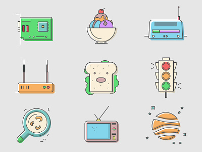 Happycons - 40 Free icons color free freemium icons illustration