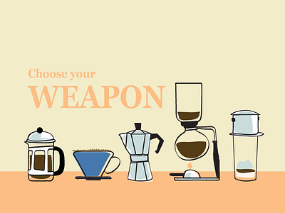 Weaponry coffee design food illustration