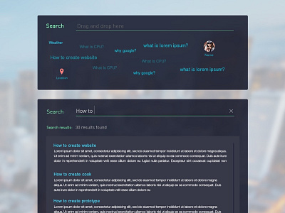 Drag & Drop Search concept dark design dragdrop search ui web