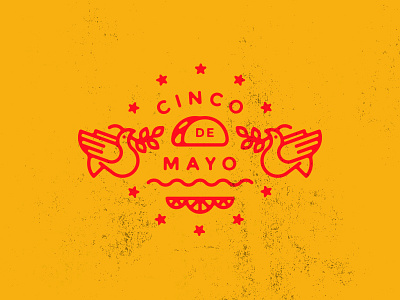 Cincodemayo cinco dove hijole logo mexico texture vector