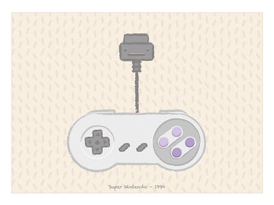 Game Tribute Series – Snes controller game illustration joystick nintendo series snes super nintendo texture video game