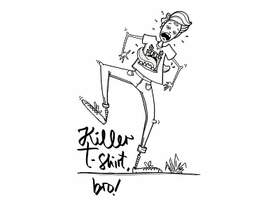 Killer t-shirt, bro! cartoon challenge character doodle drawing funny killer outline projects samsung t shirt