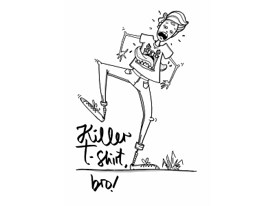 Killer t-shirt, bro! cartoon challenge character doodle drawing funny killer outline projects samsung t shirt