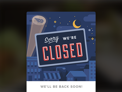 DoorDash after Dark batsignal closed closure night nighttime restaurant shop signage typography