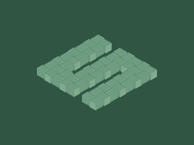 Isometric S abstract icon illustration