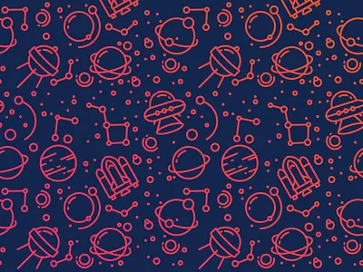 Seamless Space Pattern cosmos free freebie galaxy icons outline icons pattern planet seamless space space icons stars