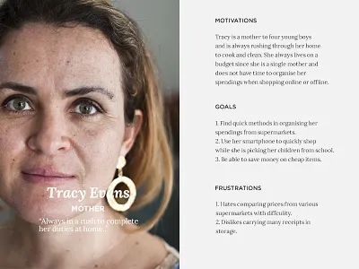 Persona for Mobile Project 2d app data design ios iphone mother persona photo user white