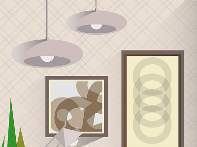 Interiors art design illustration interiors lamps modern shadows