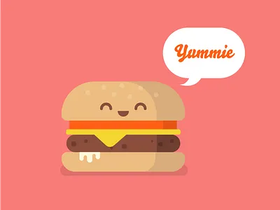 Yummie Burger burger character illustration