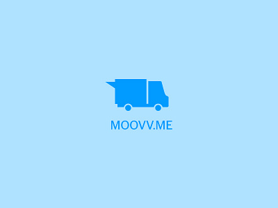 moovv.me logo concept bubble relocation services speech truck