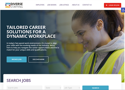 Staffing Company WordPress Website business divi landing page design staffing company ui design webdesign website website devlopment website redesign