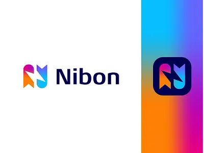 Nibon logo design ( ribbon + swap + letter n) a b c d e f g h i j k l m n o p b c f h i j k m p q r u v w y z ecommerce logo design logo designer modern logo typography wordmark