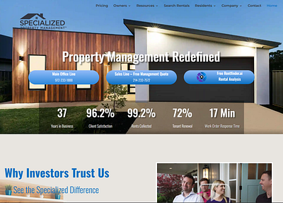 Property Management WordPress Website business divi landing page design property management ui design webdesign website website devlopment website redesign